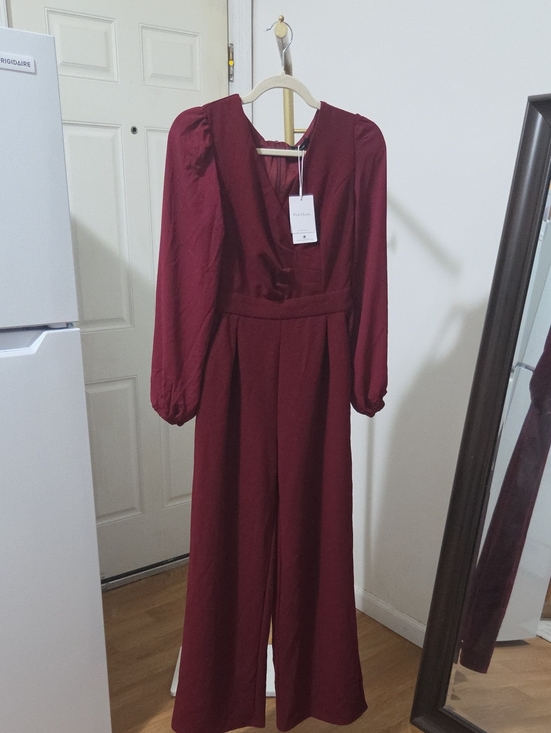 Pink Queen Pants - Women's Burgundy Long Sleeve Jumpsuit